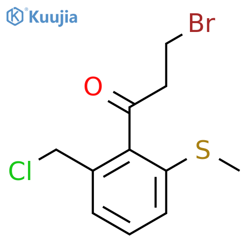 3-Bromo-1-(2-(chloromethyl)-6-(methylthio)phenyl)propan-1-one structure