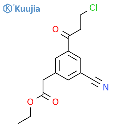Ethyl 3-(3-chloropropanoyl)-5-cyanophenylacetate structure