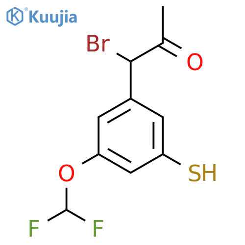 1-Bromo-1-(3-(difluoromethoxy)-5-mercaptophenyl)propan-2-one structure