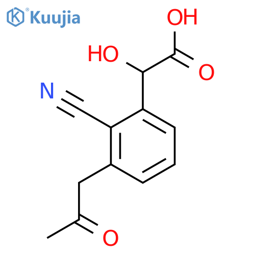 2-Cyano-3-(2-oxopropyl)mandelic acid structure