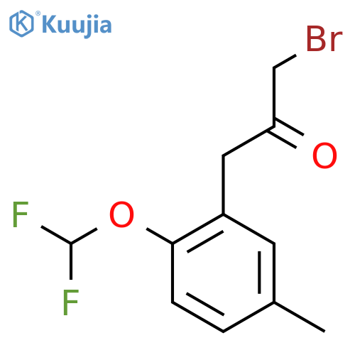 1-Bromo-3-(2-(difluoromethoxy)-5-methylphenyl)propan-2-one structure