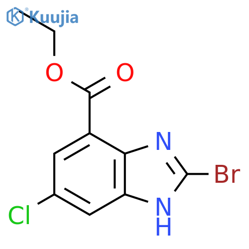 Ethyl 2-bromo-5-chloro-1H-benzimidazole-7-carboxylate structure