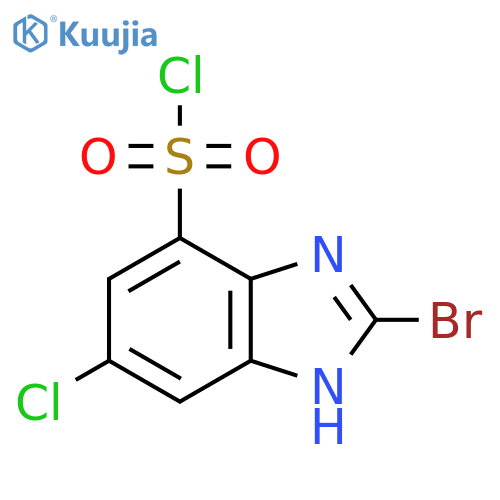 2-Bromo-5-chloro-1H-benzimidazole-7-sulfonyl chloride structure