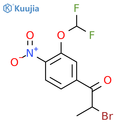 2-Bromo-1-(3-(difluoromethoxy)-4-nitrophenyl)propan-1-one structure