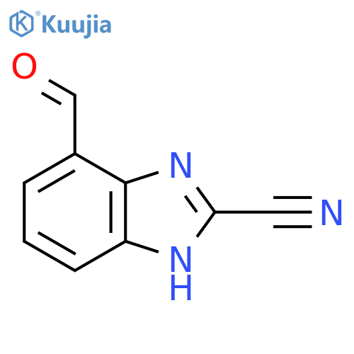 2-Cyano-7-formyl-1H-benzimidazole structure