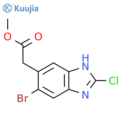 Methyl 6-Bromo-2-chloro-1H-benzimidazole-5-acetate structure