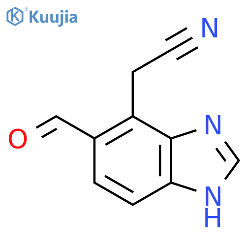 6-Formyl-1H-benzimidazole-7-acetonitrile structure
