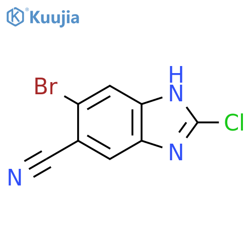 5-Bromo-2-chloro-6-cyano-1H-benzimidazole structure