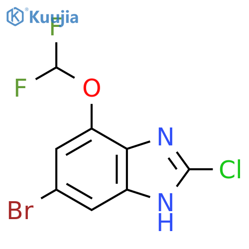 5-Bromo-2-chloro-7-difluoromethoxy-1H-benzimidazole structure