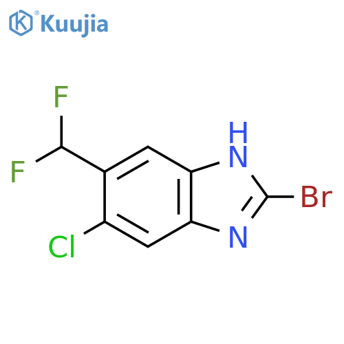 2-Bromo-6-chloro-5-difluoromethyl-1H-benzimidazole structure
