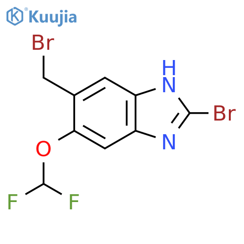 2-Bromo-5-bromomethyl-6-difluoromethoxy-1H-benzimidazole structure