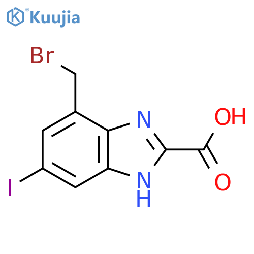 4-Bromomethyl-6-iodo-1H-benzimidazole-2-carboxylic acid structure