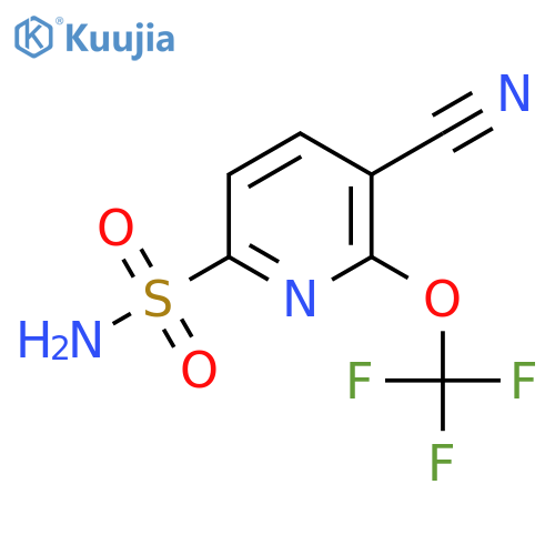 3-Cyano-2-(trifluoromethoxy)pyridine-6-sulfonamide structure