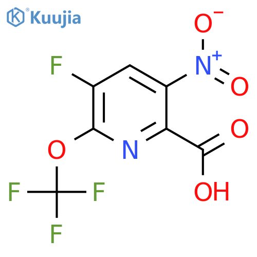 3-Fluoro-5-nitro-2-(trifluoromethoxy)pyridine-6-carboxylic acid structure