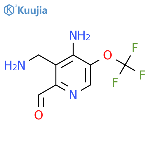 4-Amino-3-(aminomethyl)-5-(trifluoromethoxy)pyridine-2-carboxaldehyde structure