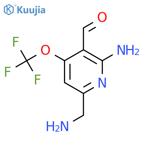 2-Amino-6-(aminomethyl)-4-(trifluoromethoxy)pyridine-3-carboxaldehyde structure