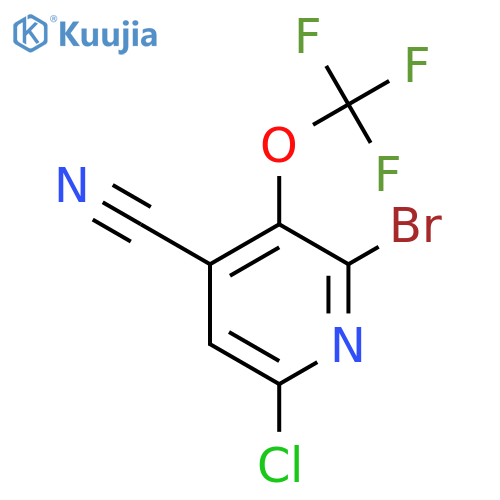 2-Bromo-6-chloro-4-cyano-3-(trifluoromethoxy)pyridine structure