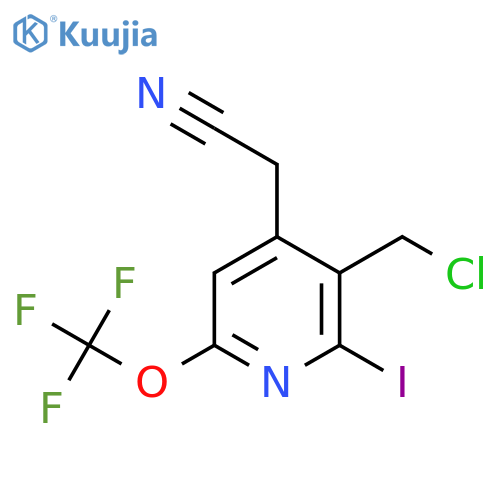 3-(Chloromethyl)-2-iodo-6-(trifluoromethoxy)pyridine-4-acetonitrile structure