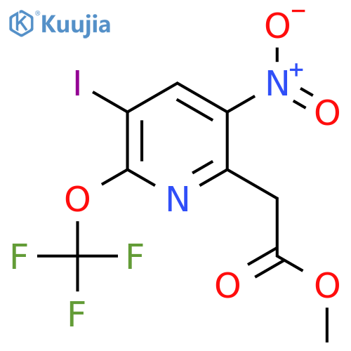 Methyl 3-iodo-5-nitro-2-(trifluoromethoxy)pyridine-6-acetate structure