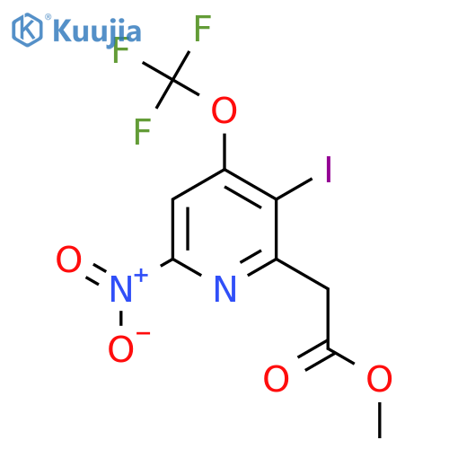 Methyl 3-iodo-6-nitro-4-(trifluoromethoxy)pyridine-2-acetate structure