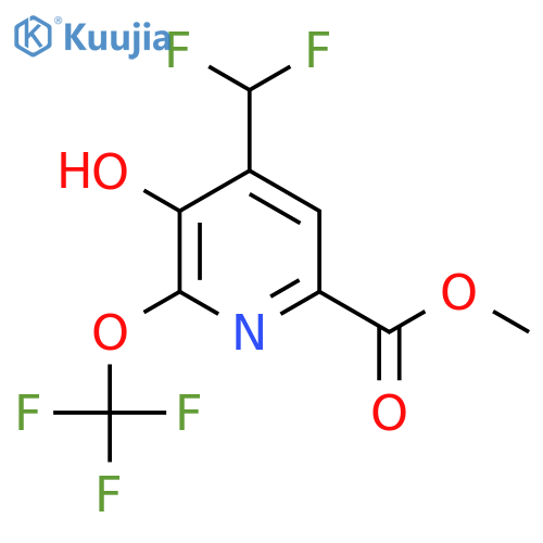Methyl 4-(difluoromethyl)-3-hydroxy-2-(trifluoromethoxy)pyridine-6-carboxylate structure