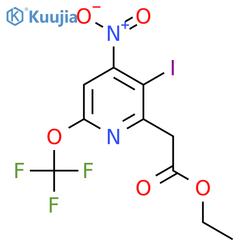 Ethyl 3-iodo-4-nitro-6-(trifluoromethoxy)pyridine-2-acetate structure