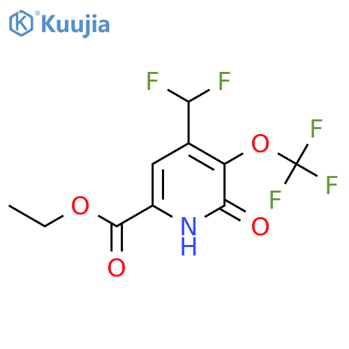 Ethyl 4-(difluoromethyl)-2-hydroxy-3-(trifluoromethoxy)pyridine-6-carboxylate structure