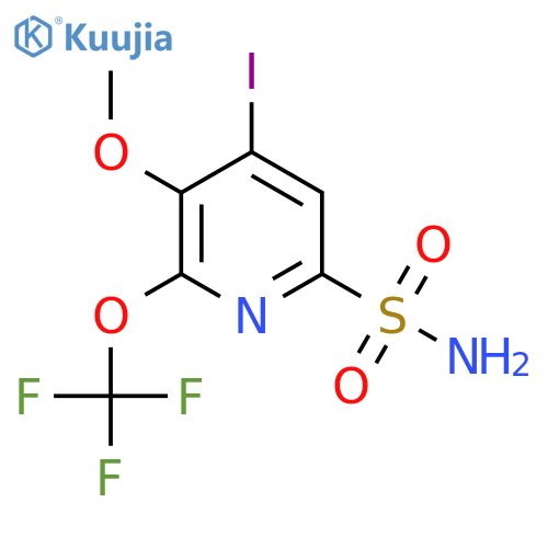 4-Iodo-3-methoxy-2-(trifluoromethoxy)pyridine-6-sulfonamide structure