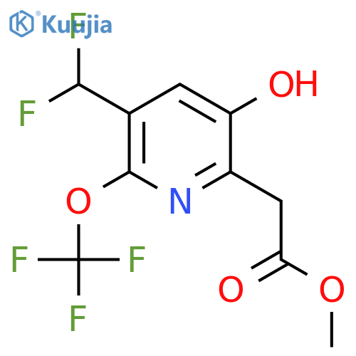 Methyl 3-(difluoromethyl)-5-hydroxy-2-(trifluoromethoxy)pyridine-6-acetate structure