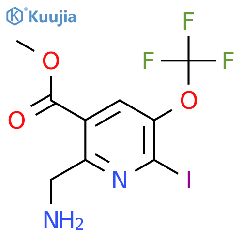 Methyl 2-(aminomethyl)-6-iodo-5-(trifluoromethoxy)pyridine-3-carboxylate structure