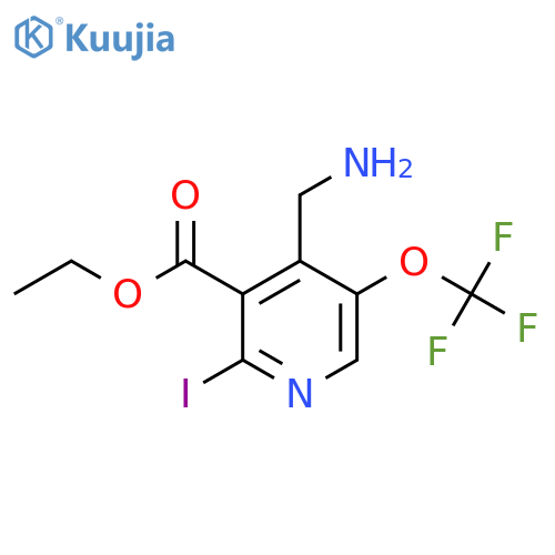 Ethyl 4-(aminomethyl)-2-iodo-5-(trifluoromethoxy)pyridine-3-carboxylate structure