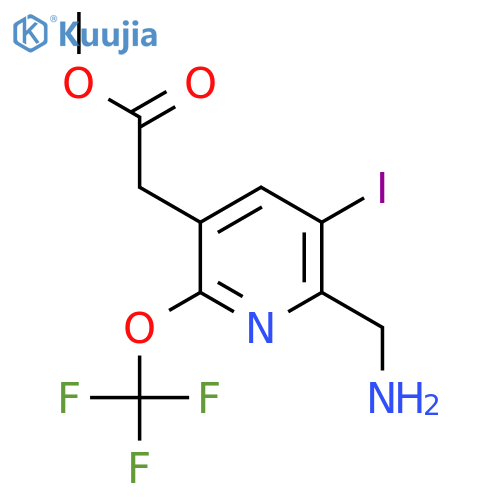 Methyl 2-(aminomethyl)-3-iodo-6-(trifluoromethoxy)pyridine-5-acetate structure