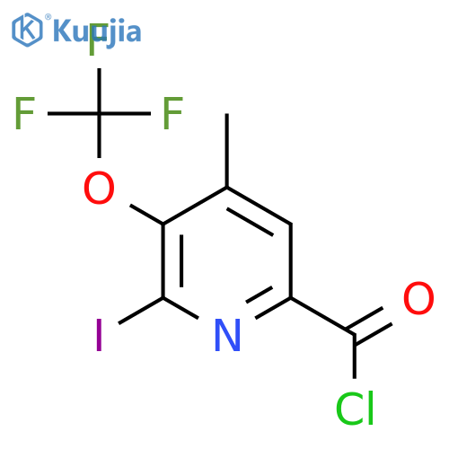 2-Iodo-4-methyl-3-(trifluoromethoxy)pyridine-6-carbonyl chloride structure
