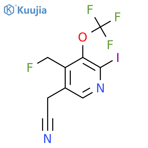 4-(Fluoromethyl)-2-iodo-3-(trifluoromethoxy)pyridine-5-acetonitrile structure