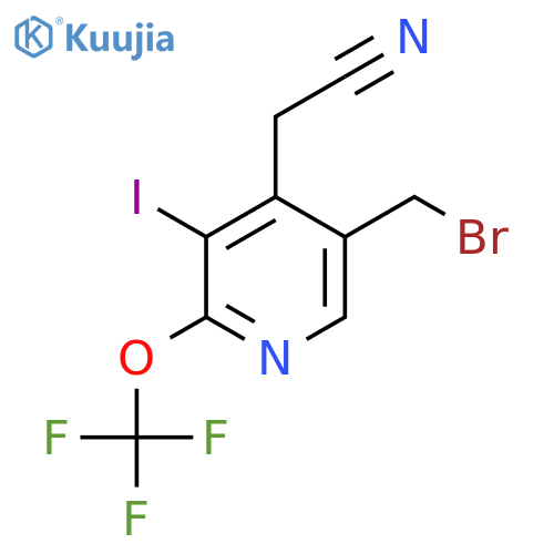 5-(Bromomethyl)-3-iodo-2-(trifluoromethoxy)pyridine-4-acetonitrile structure