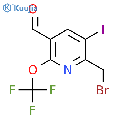 2-(Bromomethyl)-3-iodo-6-(trifluoromethoxy)pyridine-5-carboxaldehyde structure