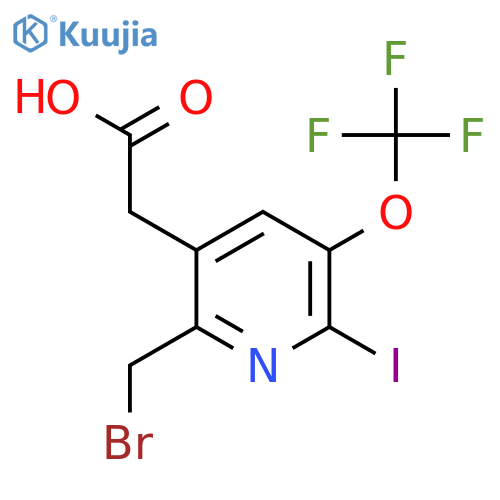 2-(Bromomethyl)-6-iodo-5-(trifluoromethoxy)pyridine-3-acetic acid structure