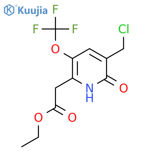 Ethyl 3-(chloromethyl)-2-hydroxy-5-(trifluoromethoxy)pyridine-6-acetate structure