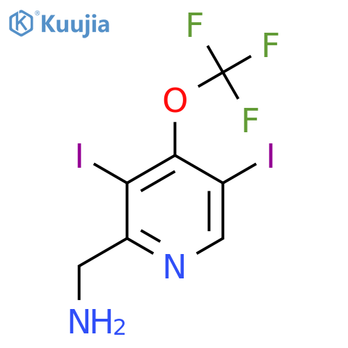 2-(Aminomethyl)-3,5-diiodo-4-(trifluoromethoxy)pyridine structure
