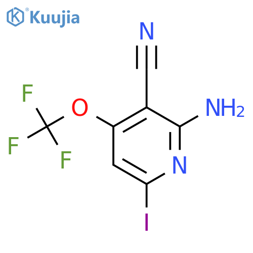 2-Amino-3-cyano-6-iodo-4-(trifluoromethoxy)pyridine structure