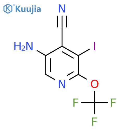 5-Amino-4-cyano-3-iodo-2-(trifluoromethoxy)pyridine structure