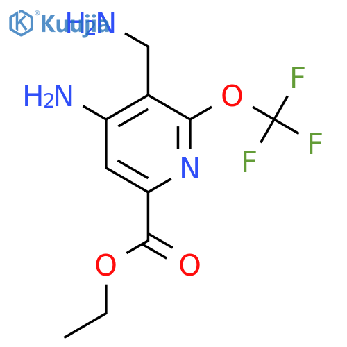 Ethyl 4-amino-3-(aminomethyl)-2-(trifluoromethoxy)pyridine-6-carboxylate structure