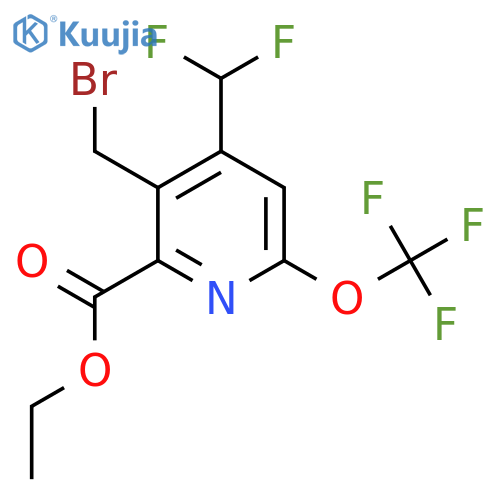 Ethyl 3-(bromomethyl)-4-(difluoromethyl)-6-(trifluoromethoxy)pyridine-2-carboxylate structure