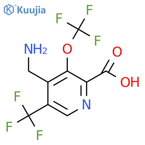 4-(Aminomethyl)-3-(trifluoromethoxy)-5-(trifluoromethyl)pyridine-2-carboxylic acid structure