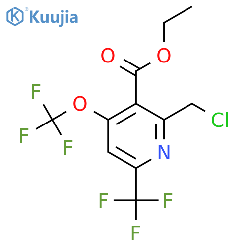 Ethyl 2-(chloromethyl)-4-(trifluoromethoxy)-6-(trifluoromethyl)pyridine-3-carboxylate structure