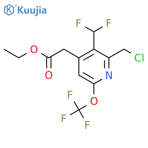 Ethyl 2-(chloromethyl)-3-(difluoromethyl)-6-(trifluoromethoxy)pyridine-4-acetate structure
