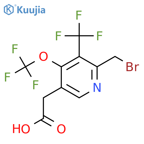 2-(Bromomethyl)-4-(trifluoromethoxy)-3-(trifluoromethyl)pyridine-5-acetic acid structure