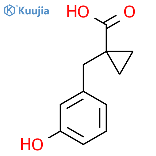 1-[(3-Hydroxyphenyl)methyl]cyclopropane-1-carboxylic acid structure