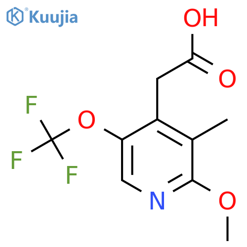 2-Methoxy-3-methyl-5-(trifluoromethoxy)pyridine-4-acetic acid structure
