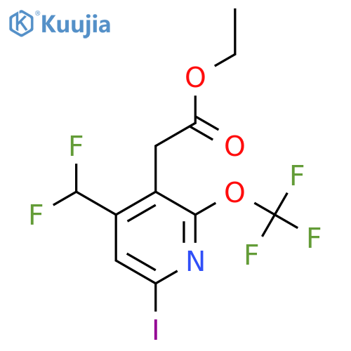 Ethyl 4-(difluoromethyl)-6-iodo-2-(trifluoromethoxy)pyridine-3-acetate structure